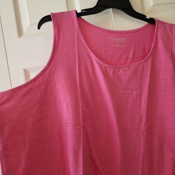 Catherines Suprema Collection Pink Tank Top Size 3X Cotton/ Spandex NWT - Picture 3 of 7